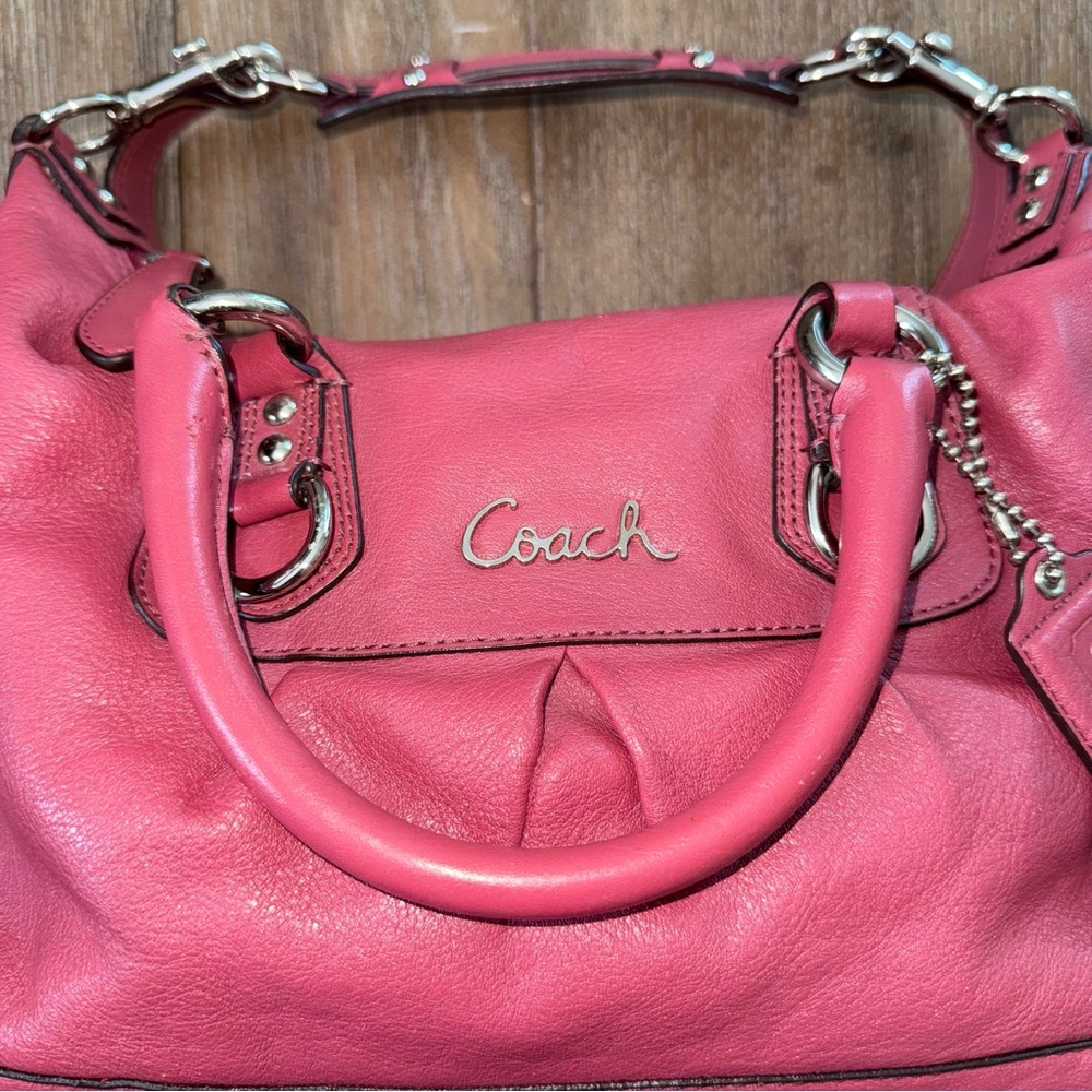 Coach Y2K Baguette Shoulder Bag Purse Pink Leather 90s - Picture 2 of 16